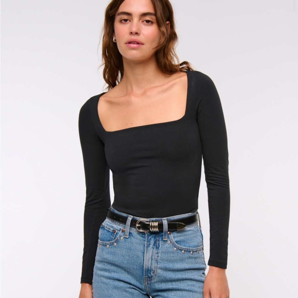 Abercrombie & Fitch Black Double Lined Long Sleeve Tee